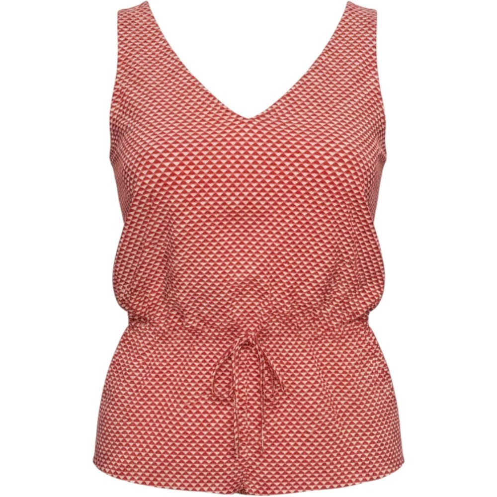 (A4) Banana Republic Red White Geometric Triangle V-Neck Drawstring Waist Top S